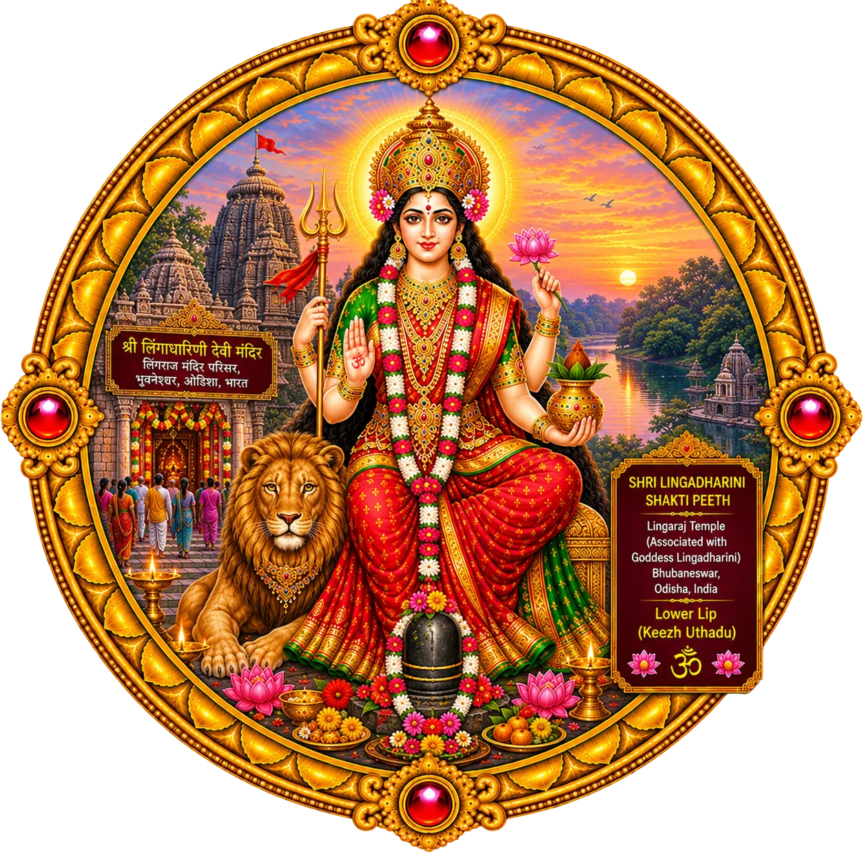 Goddess Lingadharini (Maa Lalita) Center Medallion