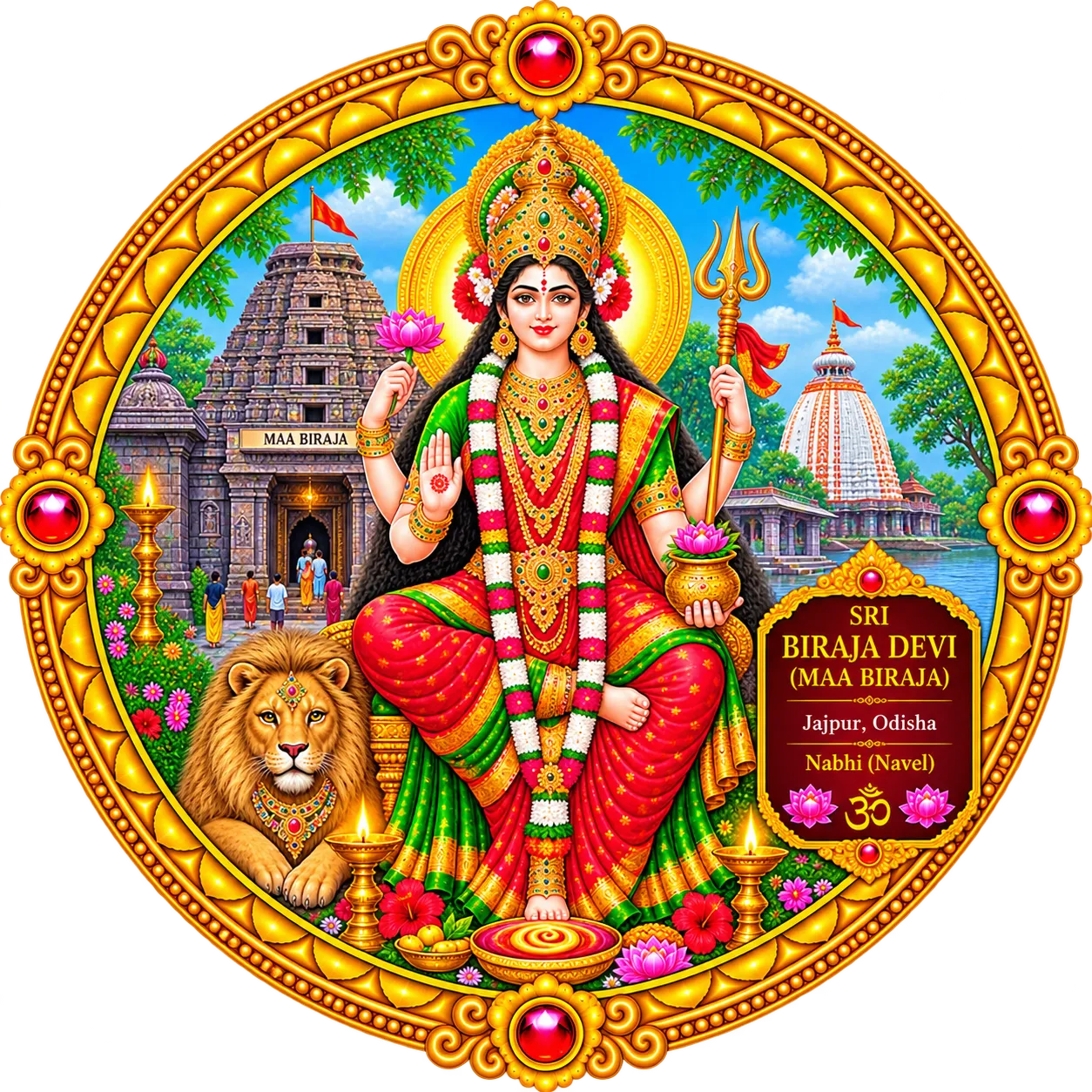 Goddess Maa Biraja Center Medallion