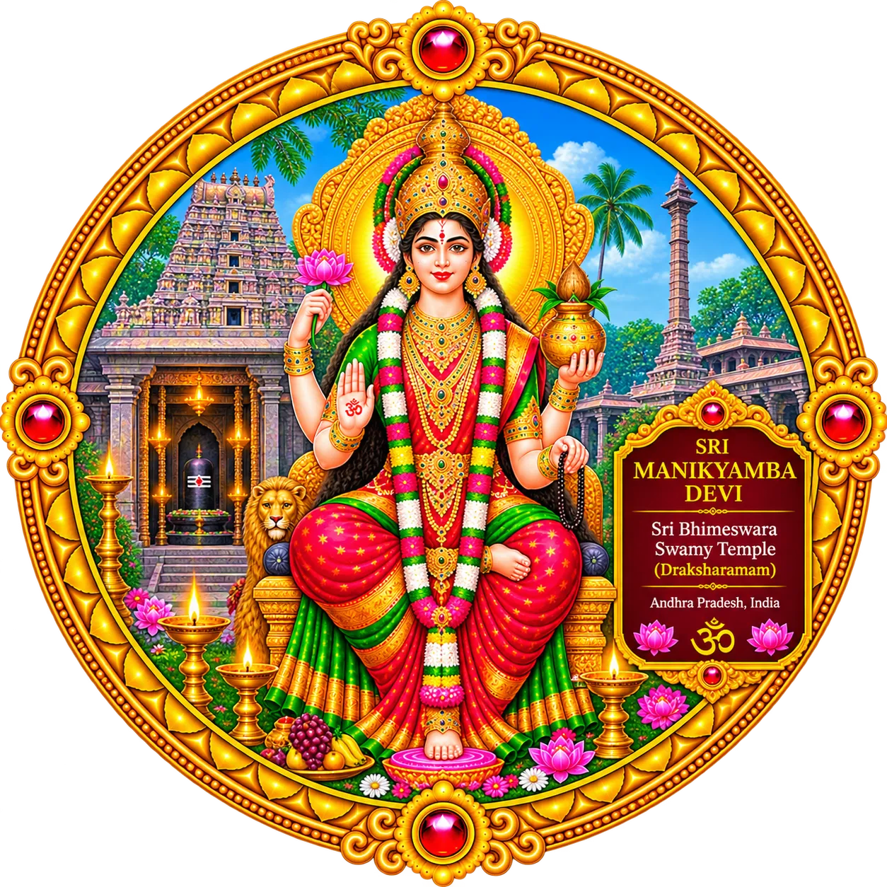Goddess Manikyamba Devi Center Medallion