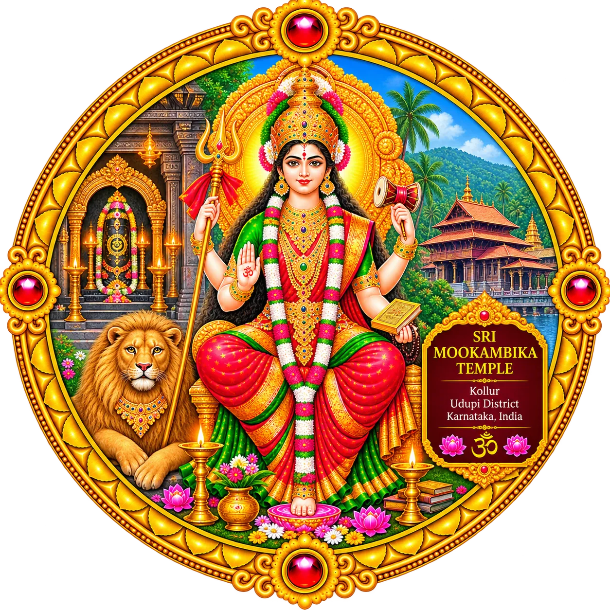Goddess Mookambika Devi Center Medallion