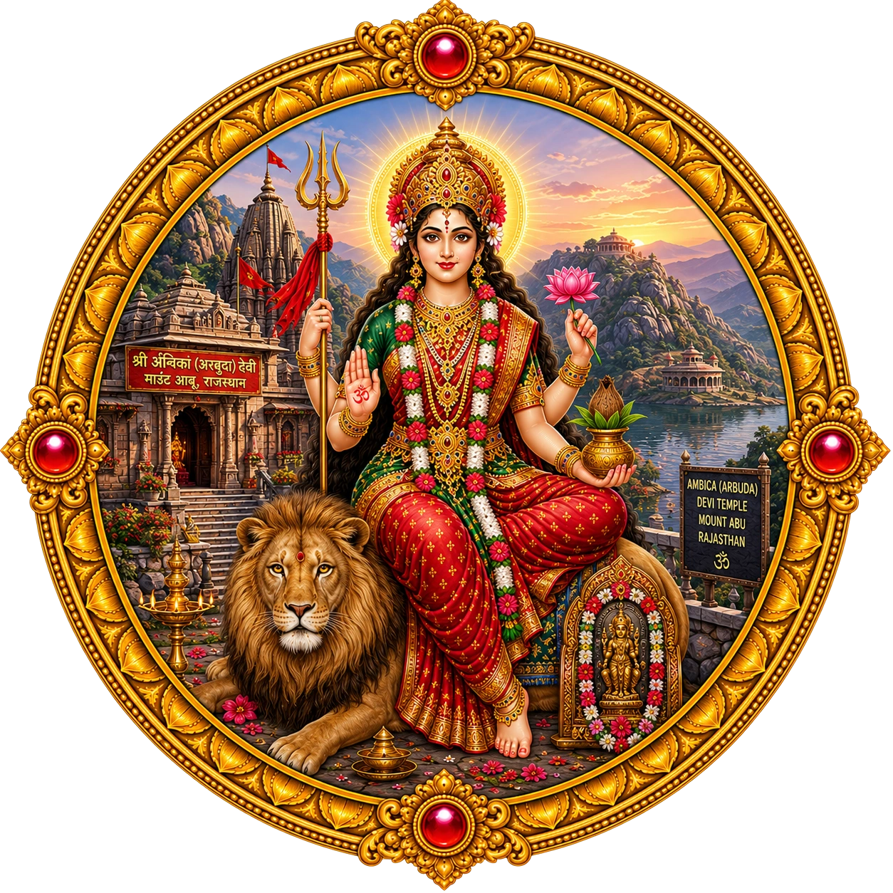 Goddess Shri Arbuda Devi Center Medallion