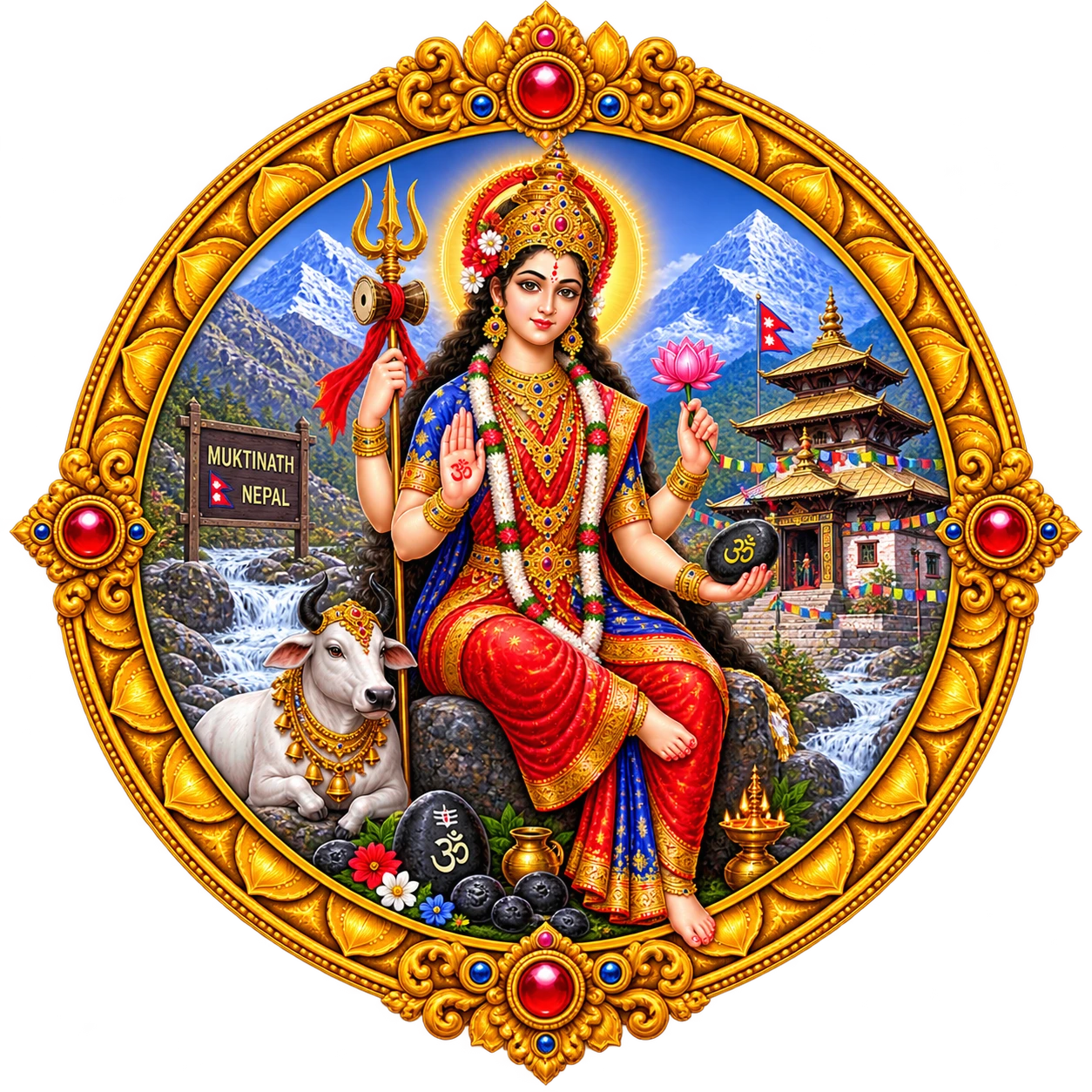 Goddess Shri Gandaki Chandi Center Medallion