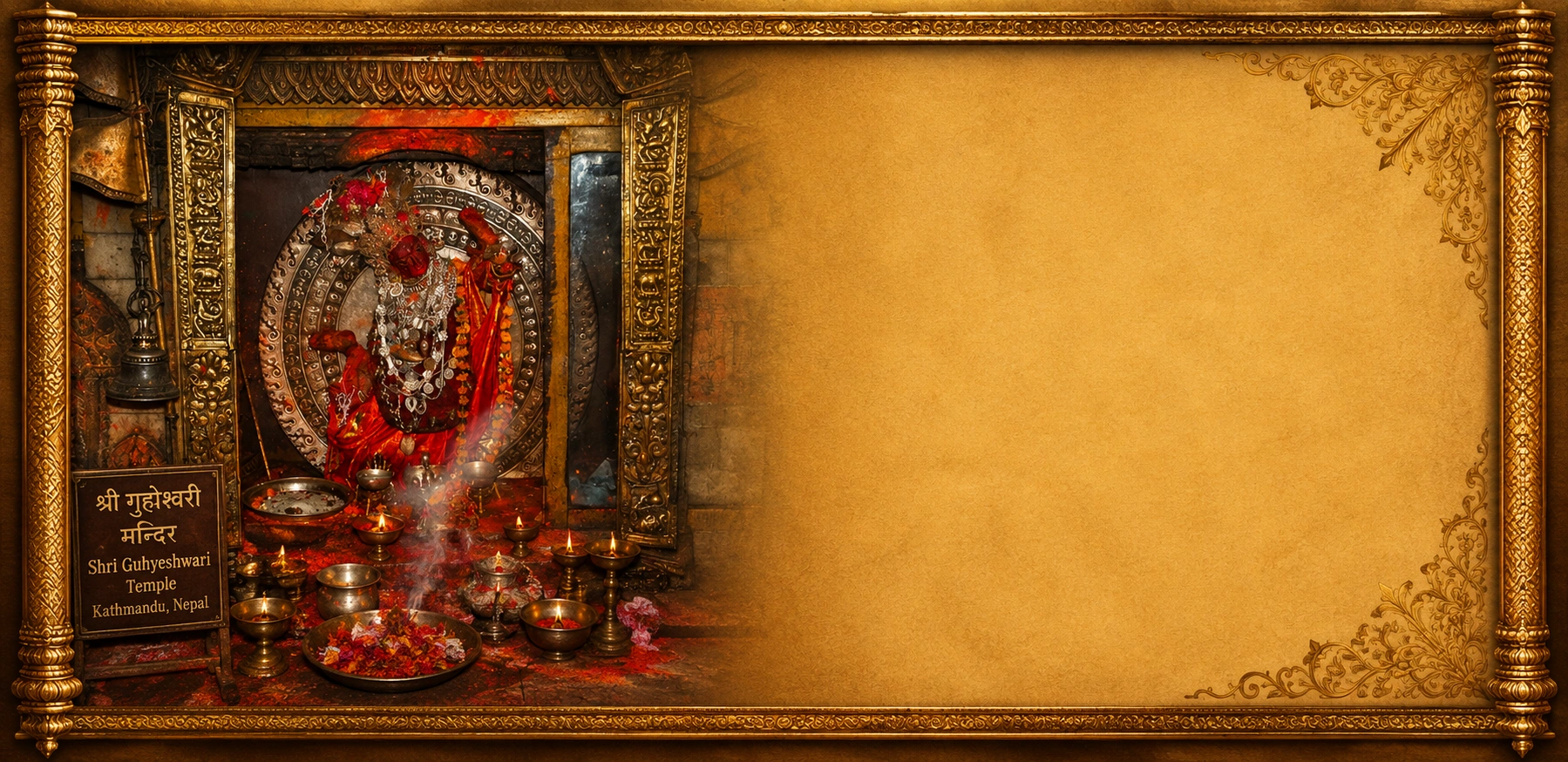 The Sacred Story of Shri Guhyeshwari Peedam Background