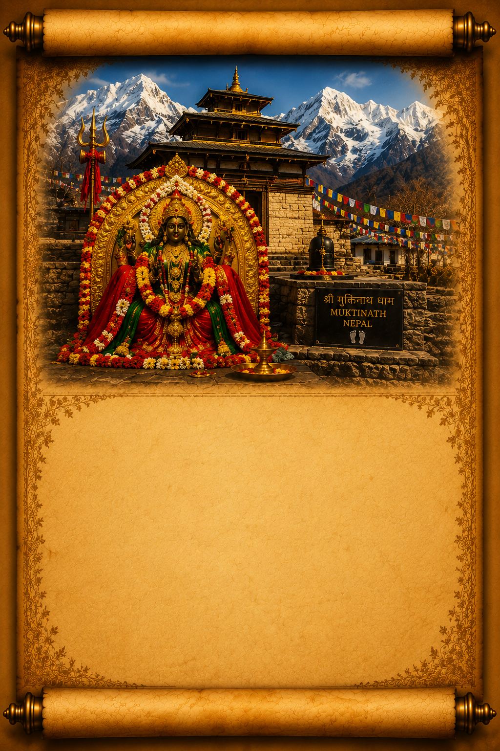 The Sacred Story of Shri Guhyeshwari Peedam Mobile Background
