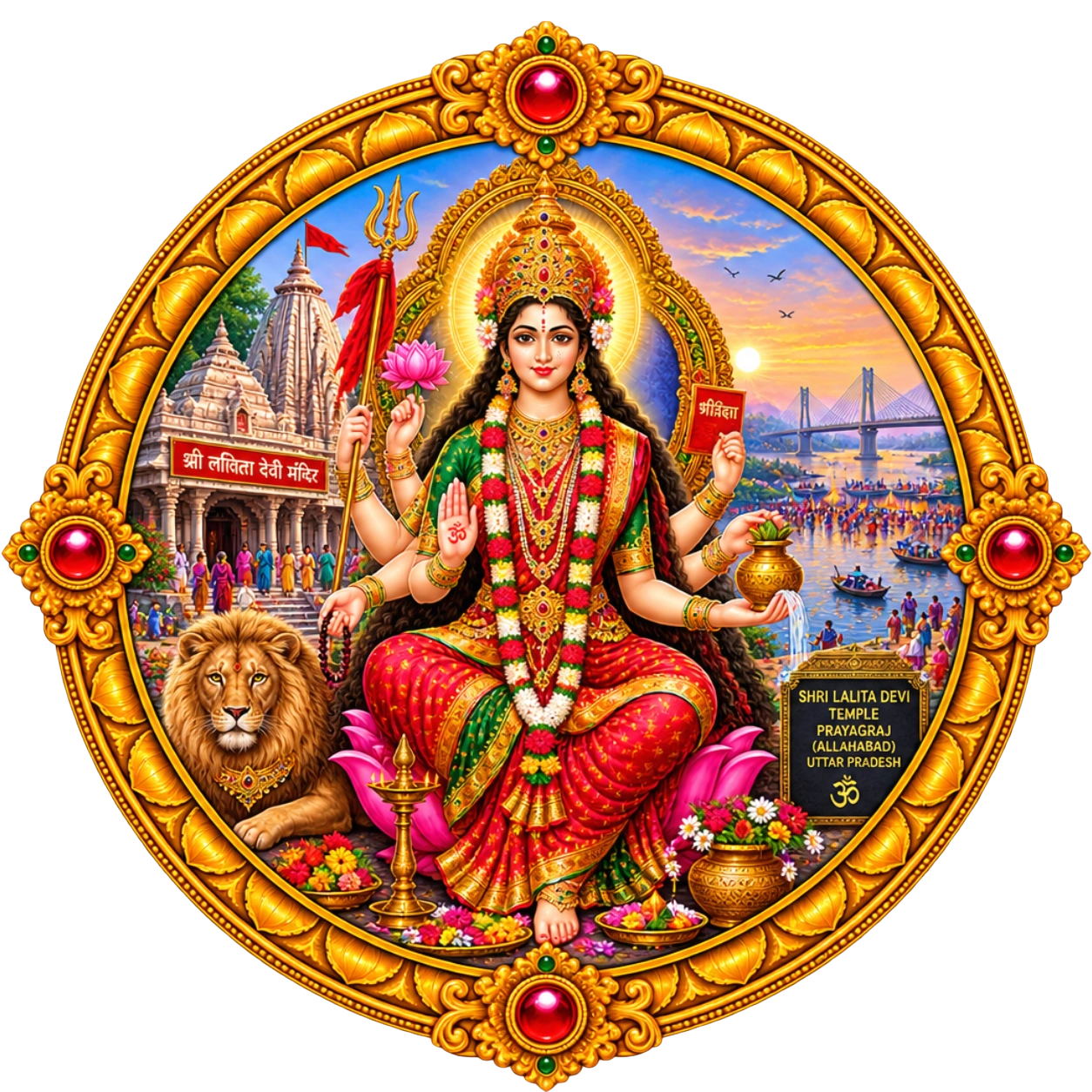 Goddess Shri Lalita Devi Center Medallion