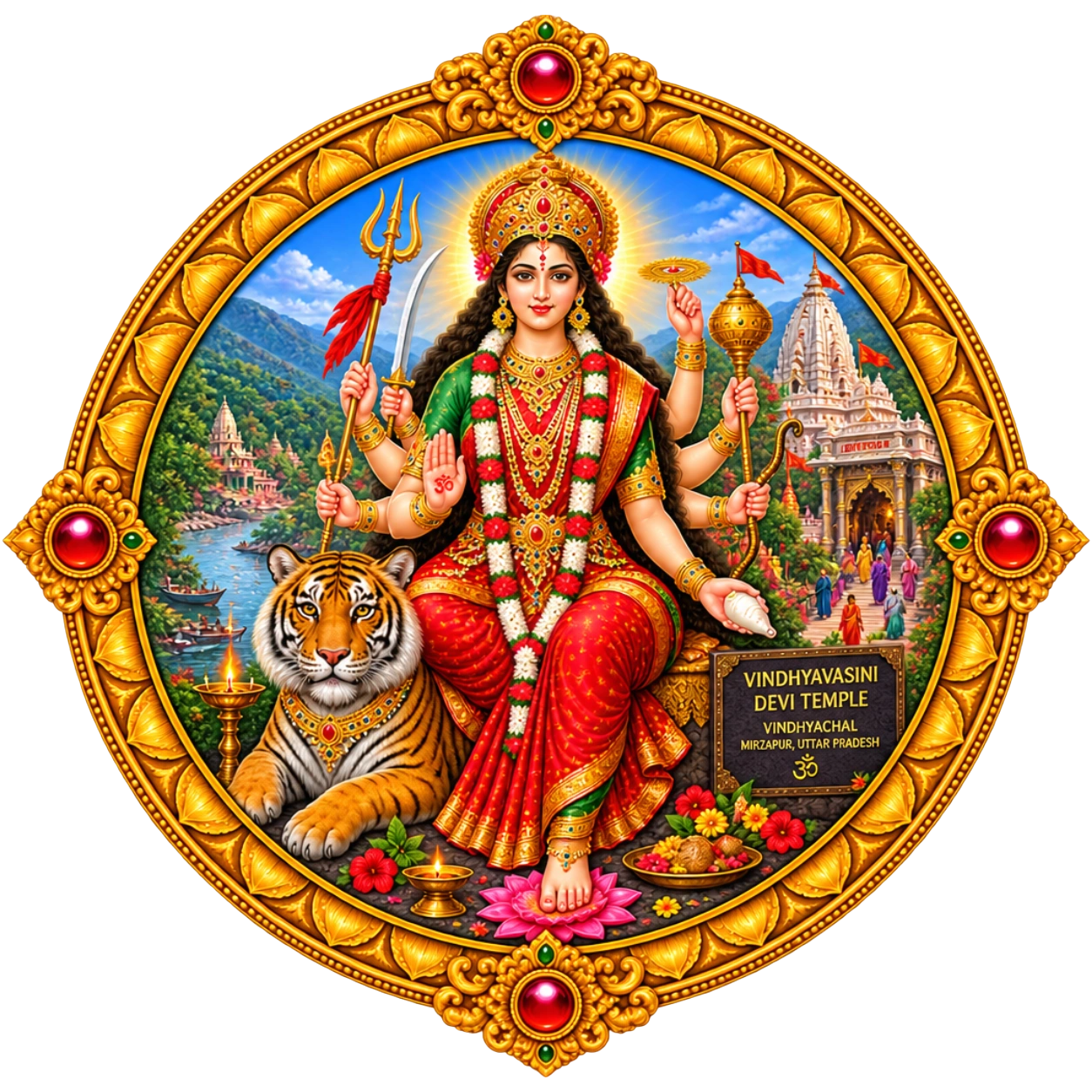 Goddess Shri Vindhyavasini Devi Center Medallion