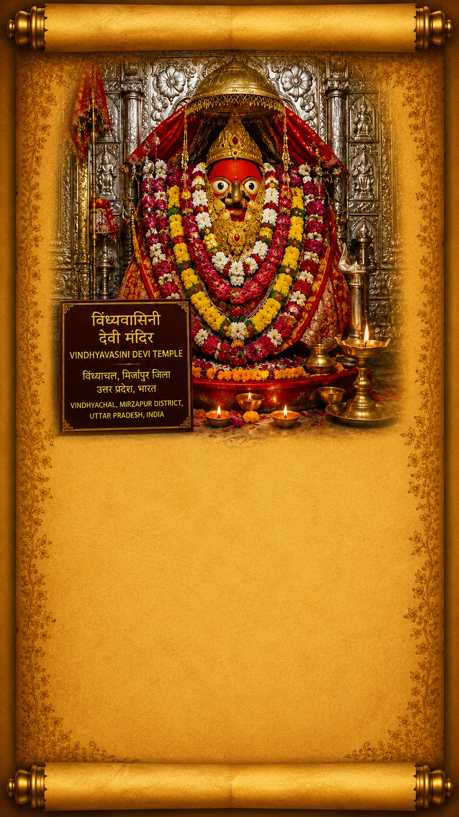 The Sacred Story of Shri Vindhyavasini Peedam Mobile Background