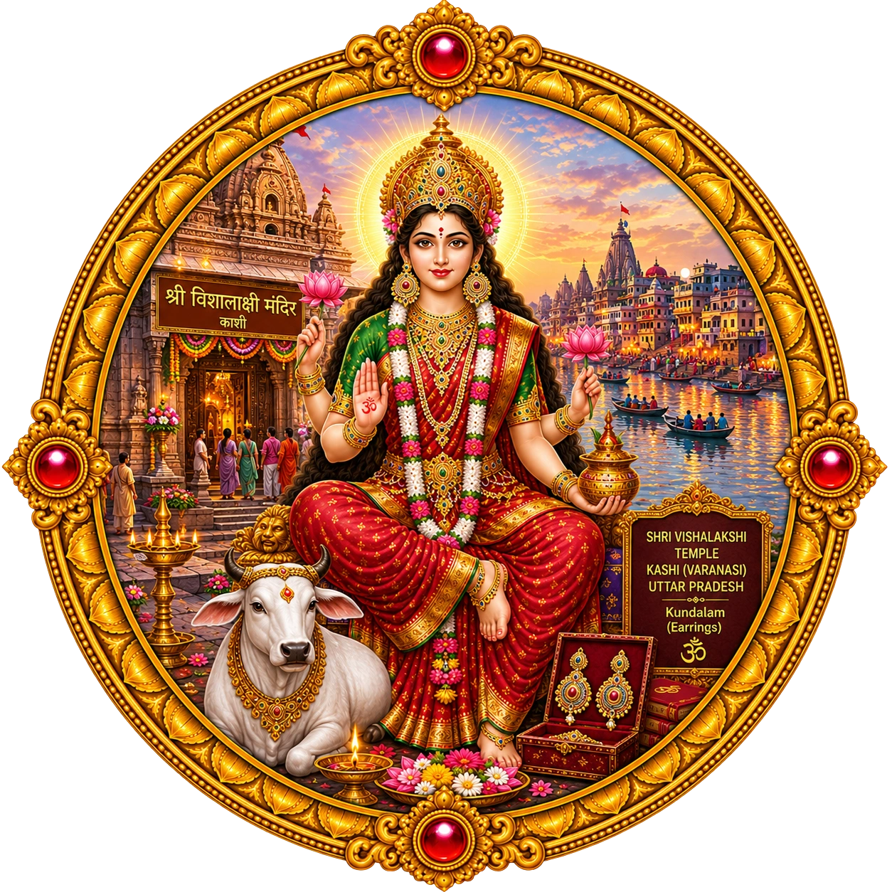 Goddess Shri Vishalakshi Center Medallion