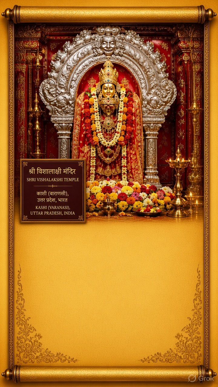 The Sacred Story of Shri Vishalakshi Peedam Mobile Background